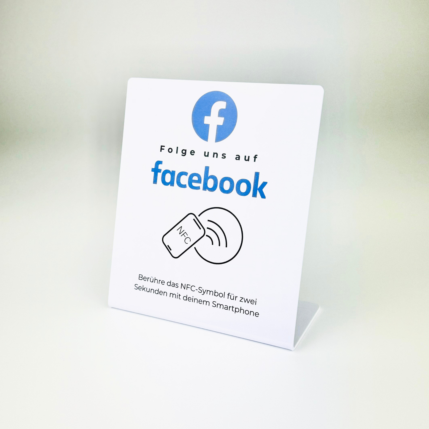 "Folge uns auf Facebook" NFC Aufsteller