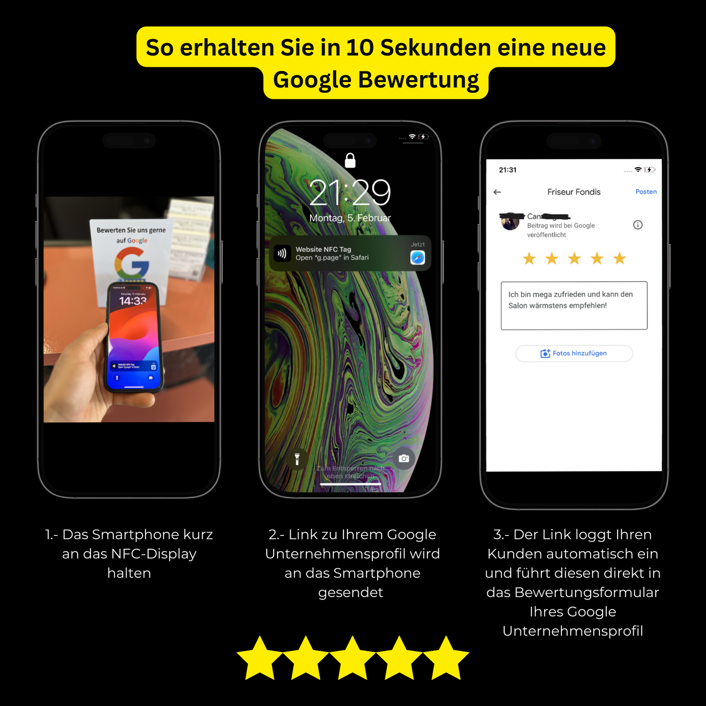 Google Bewertung NFC Aufsteller