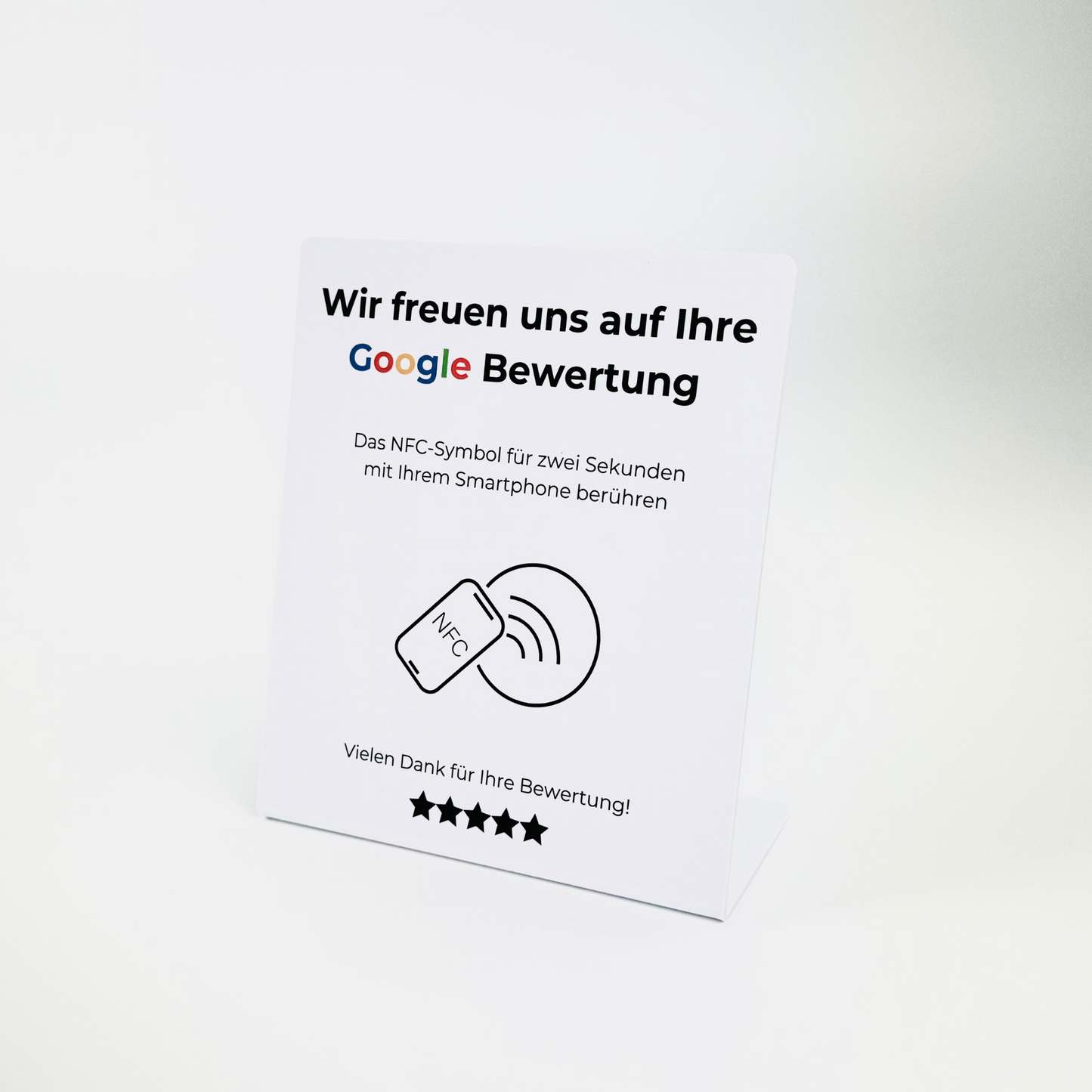 "Wir freuen uns auf Ihre Google Bewertung" NFC Aufsteller