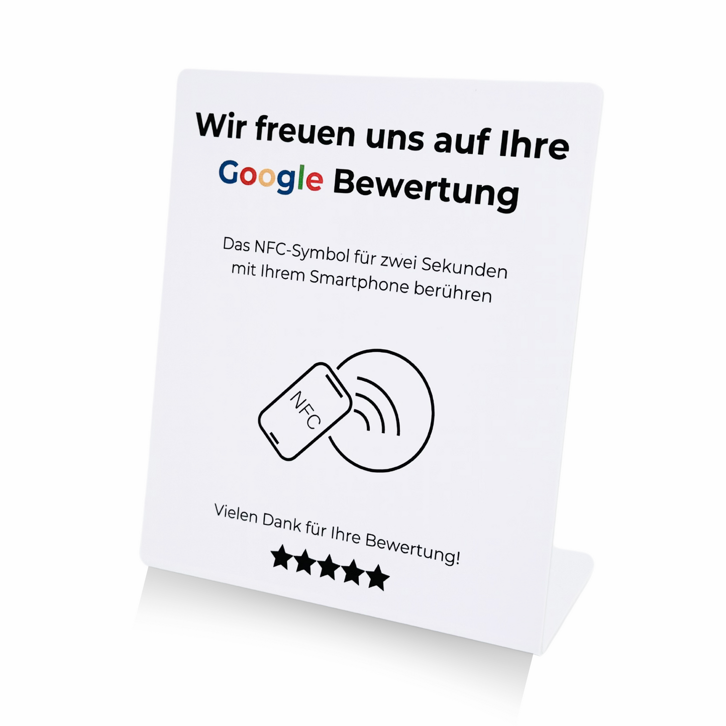 "Wir freuen uns auf Ihre Google Bewertung" NFC Aufsteller