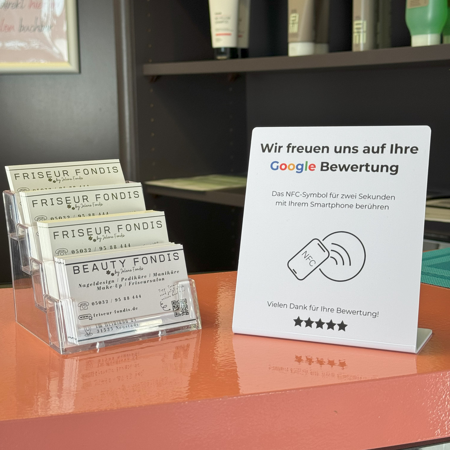 "Wir freuen uns auf Ihre Google Bewertung" NFC Aufsteller