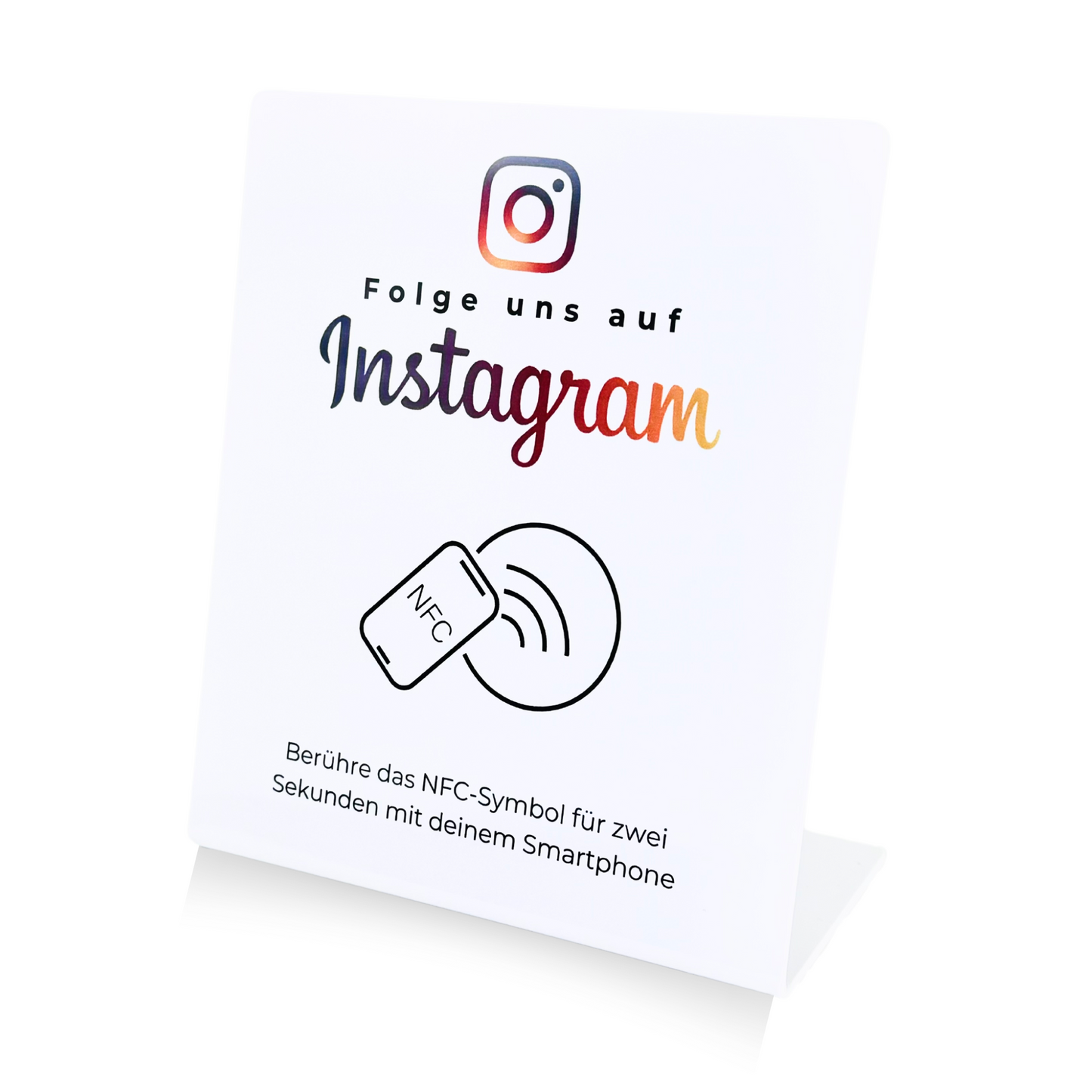 "Folge uns auf Instagram" NFC Aufsteller